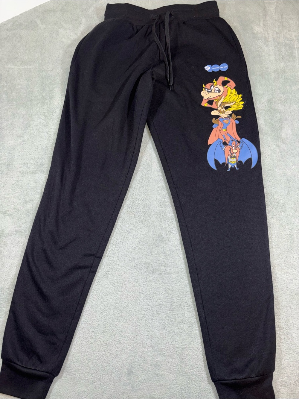 Warner Bros Black Graphic Jogger Sweatpants Size Small